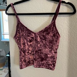Kimchi Blue pink velvet crop top